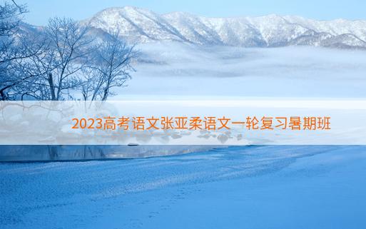 2023高考语文张亚柔语文一轮复习暑期班