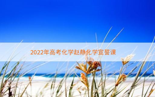 2022年高考化学赵静化学宣誓课